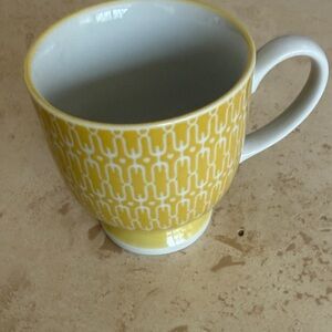 West Elm Yellow Patterned Mug